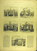 Original Old Antique Print 1882 Volunteer Review Portsmouth Arch Cosham 19th
