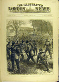 Original Old Antique Print 1882 Volunteer Review Affair-Outposts Military 19th