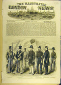 Original Old Antique Print 1857 United-States Steam-Frigate Susquehanna Officers