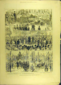 Original Old Antique Print 1882 Prince Princess Wales Bradford Sketches 19th