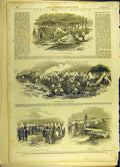 Original Old Antique Print 1853 Camp Chobham Military Sketches Highlanders 19th