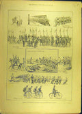 Original Old Antique Print 1888 Military Tournament Islington Sketches Victorian