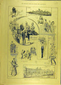 Original Old Antique Print 1889 Military Manoeuvres Knightsbridge Windsor 19th