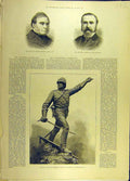 Original Old Antique Print 1887 Burrows Maple Statue General-Earle Liverpool