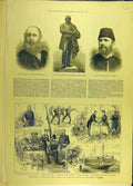 Original Old Antique Print 1884 Bromley-Davenport Vaughan Statue Bristol Brigade