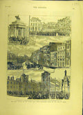 Original Old Antique Print 1882 Royal Review Troops Egypt London Military 19th