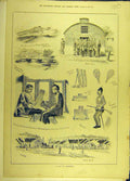 Original Old Antique Print 1880 Aldershot Military Sketches 19th