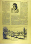Original Old Antique Print 1882 Princess Wilhelm Wurtenberg Chapelizod Phoenix