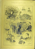 Original Old Antique Print 1889 Duchess Albany Queens Baths Bath Social History
