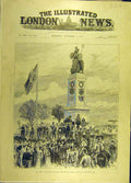 Original Old Antique Print 1890 Duke Edinburgh Armada Memorial Plymouth-Hoe 19th