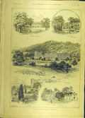 Original Old Antique Print 1892 Duke Devonshire Holker Chatsworth Lancashire