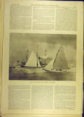 Original Old Antique Print 1894 Royal Albert Yacht-Club Doreen Collision Sailing