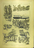 Original Old Antique Print 1888 Mission Ashantee Kingdom Sketches People 19th