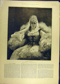 Original Old Antique Print 1889 Fantasia Caucasienne Portrait Social History
