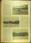 Original Old Antique Print 1894 Thames Boat Race Hammonia German Hamburg 19th