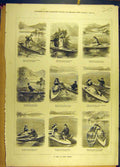 Original Old Antique Print 1877 Story Sketches Boat Boy Girl Social History 19th