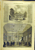 Original Old Antique Print 1860 Independence Hall Philadelphia Prince Wales 19th