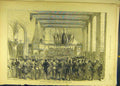 Original Old Antique Print 1872 English Volunteers Ghent Hotel De Ville 19th