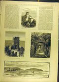 Original Old Antique Print 1882 Palazzo Mentone Grimaldi Bennet Duoro Finisterre