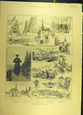 Original Old Antique Print 1887 Semois Valley Ardennes France Sketches French