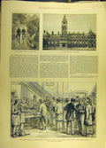 Original Old Antique Print 1886 Eastbourne Hall Africa Bicycle Russian Bulgaria