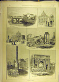 Old Antique Print 1893 Sketches Rome Italy Basilica Temple Severus Ruins 19th