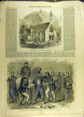 Original Old Antique Print 1860 School Reach Cambridgeshire Neapolitan Prisoners
