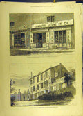 Original Old Antique Print 1883 Gambetta Chors France Ville-D'Avray Paris House