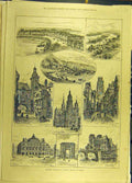 Original Old Antique Print 1886 Holiday Sketches View France Dieppe Paris 19th