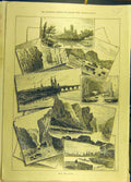 Original Old Antique Print 1886 Danube River Sketches View Social History 19th