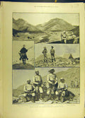 Old Antique Print 1890 Niti Field-Force Sketches Military Thibet Frontier 19th