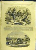 Original Old Antique Print 1857 Desert Simoon Route Camels Stream El-Arish 19th