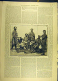 Original Old Antique Print 1890 Burishki Race Natives Pamir Slope North Kashmir
