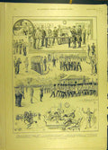 Original Old Antique Print 1895 School Instruction Military Siers 19th