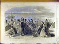 Original Old Antique Print 1861 Volunteer Sham Fight Military Brighton Parade
