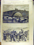 Original Old Antique Print 1873 Autumn Campaign Dartmoor Military Blandford