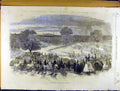 Original Old Antique Print 1860 Volunteer Sham-Fight Camden Park Military 19th