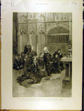 Original Old Antique Print 1898 Spanish-American War Church Cadiz Anglo-Saxon