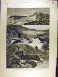 Original Old Antique Print 1888 California Nevada Shasta Americabear Hunt 19th