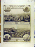 Original Old Antique Print 1907 Phoenix San-Francisco America Fairmont 20th