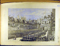 Original Old Antique Print 1872 Law-Courts Thanksgiving Church Procession 19th