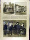 Original Old Antique Print 1888 Mausoleum Charlottenburg Berlin Embassy Emperor