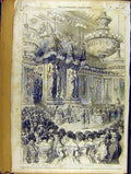 Original Old Antique Print 1853 Civil Marriage Emperor Salle Des Marechaux 19th
