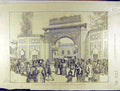 Original Old Antique Print 1886 Indian Exhibition Gwalior Gateway Fashion 19th