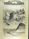 Original Old Antique Print 1885 Afghan Boundary Bolan Pass Kilif Camel 19th
