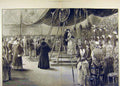Original Old Antique Print 1888 Prince Princess Wales Glasgow Exhibition Royal