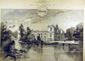 Original Old Antique Print 1887 Wilton House Gardens Lake Pembroke Estate 19th