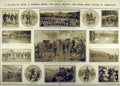 Old Antique Print 1882 Carlisle Roman Wall Sketches Station Tower Church 19th