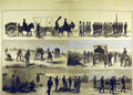 Original Old Antique Print 1881 Easter Volunteer Manouvres Ambulance Corps 19th