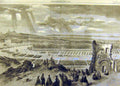 Old Antique Print 1860 Royal Review Rifle Volunteer Queens Park Edinburgh 19th